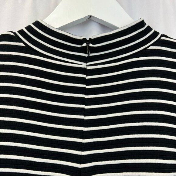 White House Black Market Womens Sheath Dress Stripe Crew Neck Sleeveless Zip S - Picture 5 of 10